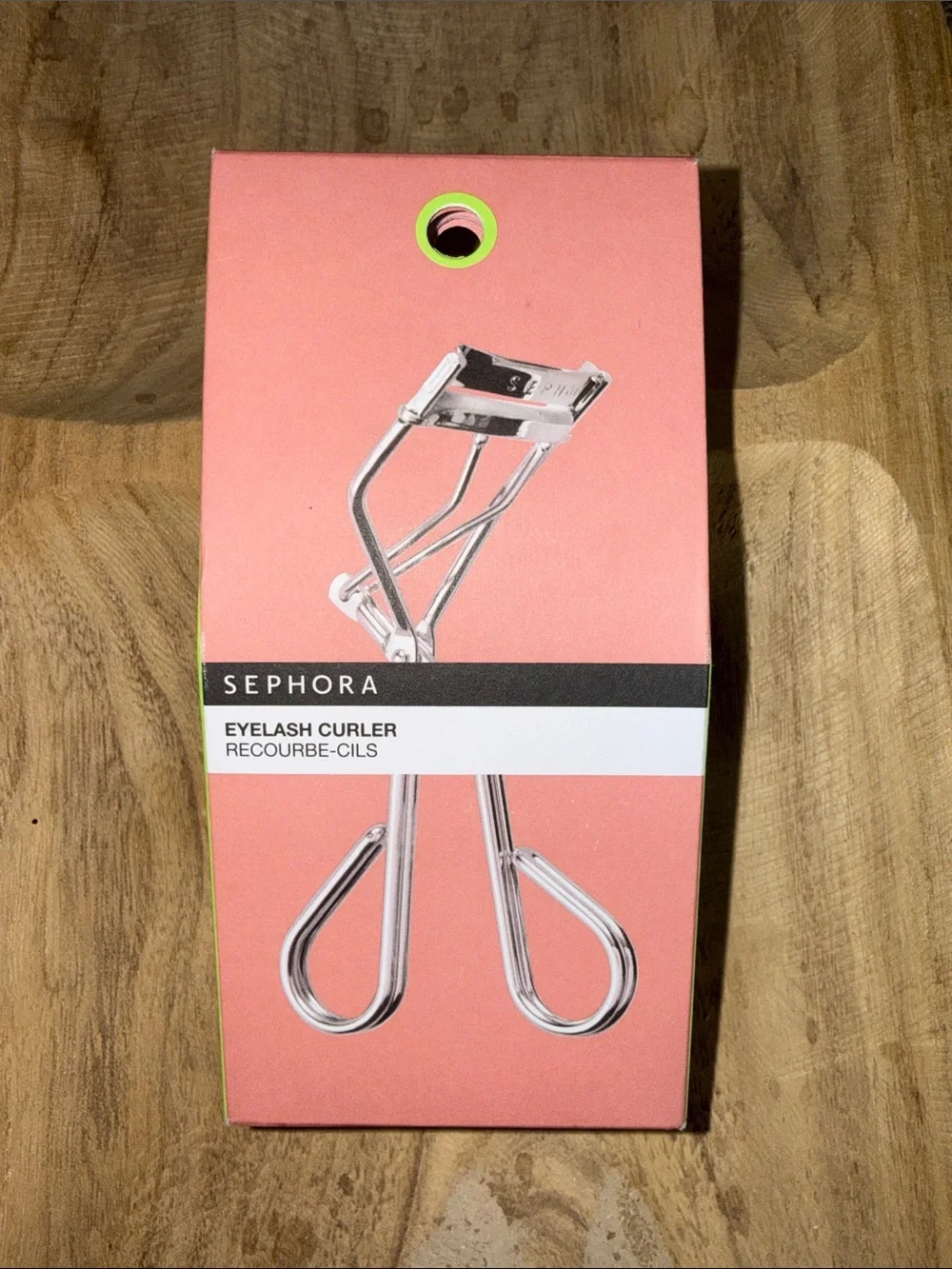 Sephora Silver Eyelash Curler on Pink Box